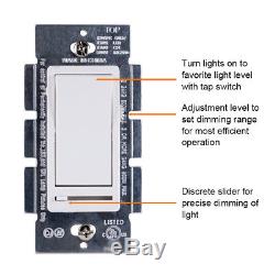 Bestten Simple Et 3 Way Light Interrupteur De Lumière Dimmer Cfl / Led 120v 60hz Ul Certifié