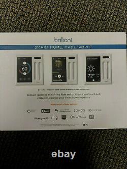 Brillant All-in-one Smart Home Control 2-light Switch Panel Gradateur Bha120us-wh2
