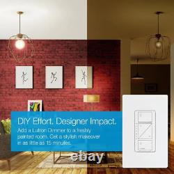 Caseta Smart Dimmer Switch, 150w Led/600w Plafond Mural Incandescent, Blanc