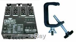 Chauvet Dmx-4 Led 4 Canaux DMX Dj Interrupteur Commutateur Gradateur Relais Plus Pack