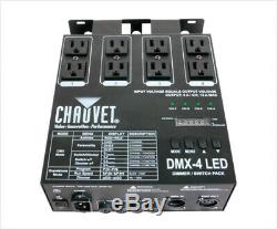 Chauvet Dmx-4 Led 4 Canaux DMX Dj Interrupteur Commutateur Gradateur Relais Plus Pack
