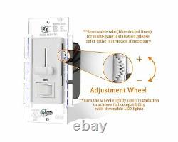 Cloudy Bay In Wall Dimmer Switch Avec Indicateur Vert, Pour Lumière Led/cfl/inca