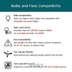 Contrôle de ventilateur de plafond intelligent et interrupteur dimmer à lumière 2PACK, fil neutre nécessaire Contrôle de ventilateur de plafond intelligent et interrupteur dimmer à lumière 2PACK, fil neutre nécessaire