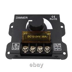 Contrôleur de gradation de luminosité en continu 0-100% pour bande lumineuse avec interrupteur gradateur pas à pas DC12-24V