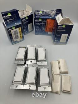 Dimmer à bascule Leviton Dsl06-1tw Decora avec barre coulissante (en blanc)