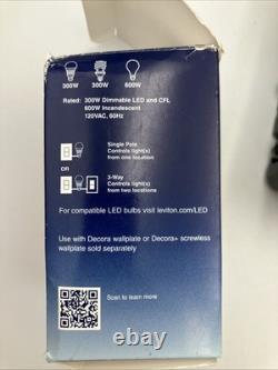 Dimmer à bascule Leviton Dsl06-1tw Decora avec barre coulissante (en blanc)