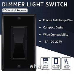 Dimmer noir Decora monopolaire/3 voies LED/600W incandescent paquet de 20