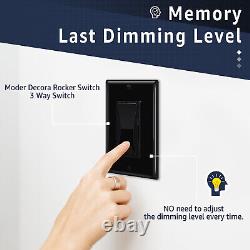 Dimmer noir Decora monopolaire/3 voies LED/600W incandescent paquet de 20