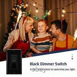 Dimmer noir Decora monopolaire/3 voies LED/600W incandescent paquet de 20