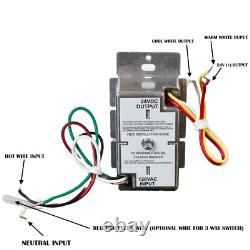 Driver LED dimmable 24V certifié UL et interrupteur variateur CCT 2 en 1 pour lumière LED