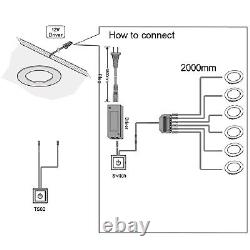 Éclairage sous armoire VST avec prise et interrupteur tactile filaire, encastré ou