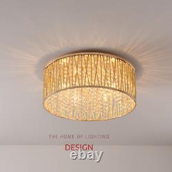 Emilia Design Large Crystal Drum Flush Plafond Light, Gold Prc £295