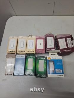 Ensemble de 11 variateurs et interrupteurs Lutron Diva Maestro Caseta boîte ouverte