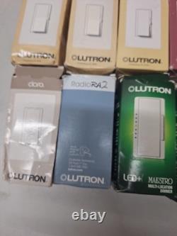 Ensemble de 11 variateurs et interrupteurs Lutron Diva Maestro Caseta boîte ouverte