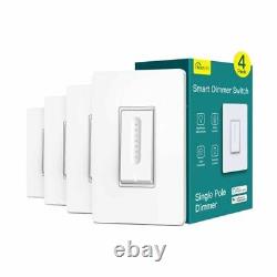 Google Home, Neutral Wire Required, Smart Home WiFi Light Switch, Dimmer Switches for Dimmable LED, INC, CFL, Halogen Bulbs, ETL Listed, FCC, Title 24, White