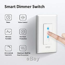Gosund Intelligent Gradateur, Smart Wifi Light Switch Fonctionne Avec Alexa Et Google