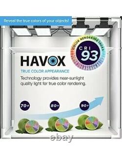 Havox Hpb-40xd Photo Studio Light Box Avec 4 Barres Led & Interrupteur De Gradateur, 16x16x16
