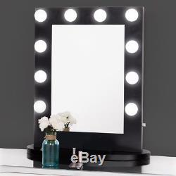 Hollywood Miroir Vanity Miroir Lumineux Tabletops Miroir Avec Gradateur Noir