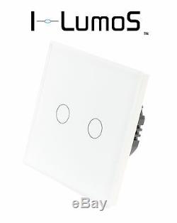 I Lumos Commutateur De Lumière De Panneau De Verre Blanc De Luxe Wifi / 4g De Gradateur À Distance Led