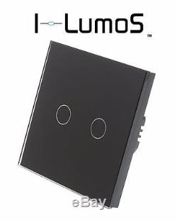 I Lumos Panneau De Verre Noir De Luxe Touch Wifi / 4g Gradateur À Distance Led Interrupteurs