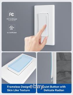 Interrupteur Dimmable Intelligent DTR30, Monopolaire ou 3 Voies, Dimmer Tactile Wi-Fi 2.4GHz