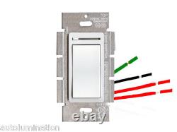 Interrupteur à bascule variateur de lumière monopolaire 3 voies LED encastré au plafond