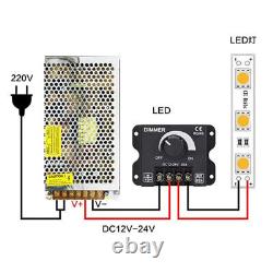 Interrupteur à gradation LED PWM Bouton de gradation Contrôle de luminosité de bande lumineuse LED 12V24V 30A