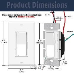 Interrupteur à intensité variable 12Pack - Simple pôle ou 3 voies pour LED / 600W Incandescent ETL