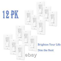 Interrupteur à variateur 3 voies sans fil neutre LED CFL non requis avec plaque ETL 12PCS