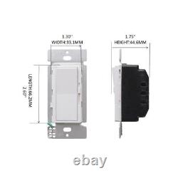 Interrupteur à variateur de lumière Decora monopôle / 3 voies LED / Incandescent / (paquet de 20)