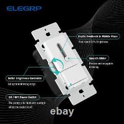 Interrupteur à variation de lumière ELEGRP Slide pour lampe à LED, CFL et incandescente dimmable