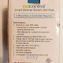 Interrupteur d'éclairage intelligent décoratif Nortek GoControl WD500Z5-1 Z-Wave 500 watts