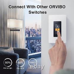 Interrupteur de gradation intelligent ORVIBO Matter Smart Touchscreen, interrupteur de gradation WiFi 2,4 GHz.