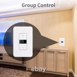 Interrupteur de lumière à variateur intelligent 4Pack compatible avec Alexa et Google Home, nécessite un fil neutre
