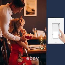 Interrupteur de lumière à variation numérique pour lumières LED / CFL dimmables de 150 W avec plaque murale incluse