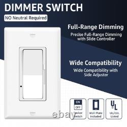 Interrupteur de lumière dimmable 12PK pour LED et CFL, pôle 3 voies, LED incandescent, certifié ETL