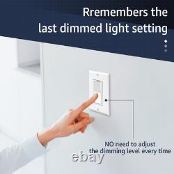 Interrupteur de lumière dimmable 12PK pour LED et CFL, pôle 3 voies, LED incandescent, certifié ETL