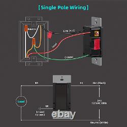 Interrupteur de lumière graduable 300W 600W à un seul pôle 3 voies LED CFL Incandescent Halogène 6 P