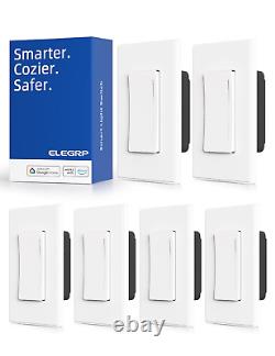 Interrupteur de lumière intelligente ELEGRP Smart Dimmer DTR30, monopôle ou 3 voies, Wi-Fi 2,4 GHz Touch