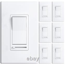 Interrupteur de variateur de lumière 6 Pack, interrupteurs de variateur à glissière monopolaire ou à 3 voies pour Le Interrupteur de variateur de lumière 6 Pack, interrupteurs de variateur à glissière monopolaire ou à 3 voies pour Le