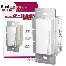 Interrupteur dimmer et driver LED dimmable 24V 60W 2 en 1, certifié UL monopolaire