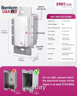 Interrupteur dimmer et driver LED dimmable 24V 60W 2 en 1, certifié UL monopolaire