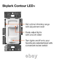 Interrupteur gradateur Skylark Contour LED+ pour ampoules LED et incandescentes, monopôle