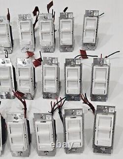 Interrupteur gradateur à glissière préréglable blanc Leviton Decora SureSlide 600 W Lot de 19 unités