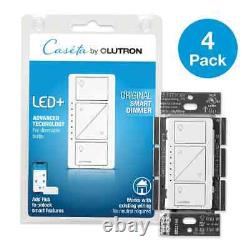 Interrupteur gradateur intelligent Caseta pour les lumières murales et de plafond, 150W LED, blanc (lot de 4)