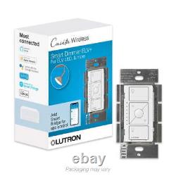 Interrupteur gradateur intelligent Lutron Caseta pour ampoules ELV+ de 250W LED, blanc, PD-5NE-WH