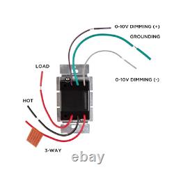 Interrupteur gradateur mural LED basse tension électronique 0-10V ELV, 120-277V, 3 voies, lot de 10.