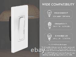 Interrupteur gradateur numérique LED pour lumière LED/fluorescente compacte/incandescente, gradation progressive jusqu'à 600 phrases.