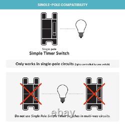 Interrupteur minuterie simple Deako Lighting, monopolaire, fil neutre requis, blanc