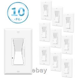 Interrupteur variateur 10PK 15A simple et à 3 voies pour LED / CFL / halogène / incandescent